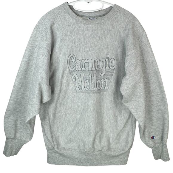 Vintage Champion Reverse Weave Sweatshirt Mens XL Carnegie Mellon USA Grey - Picture 1 of 8